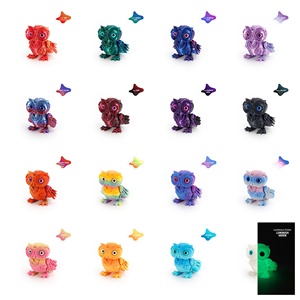 Figurine populaire d'hibou robotique imprimée en 3D en PLA, style cyberpunk, articulations intégrées mobiles, flexible et transformable - Product Image 4