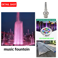 Fuente de Agua Circular Musical para Exteriores con Chorro Alto y Luces LED Rosas, Decorativa para Plazas