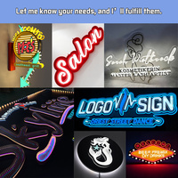 Enseigne à DEL personnalisée en ampoule Restaurant Bar Signalisation d'entreprise Planches publicitaires Enseigne de magasin en métal Enseigne d'extérieur