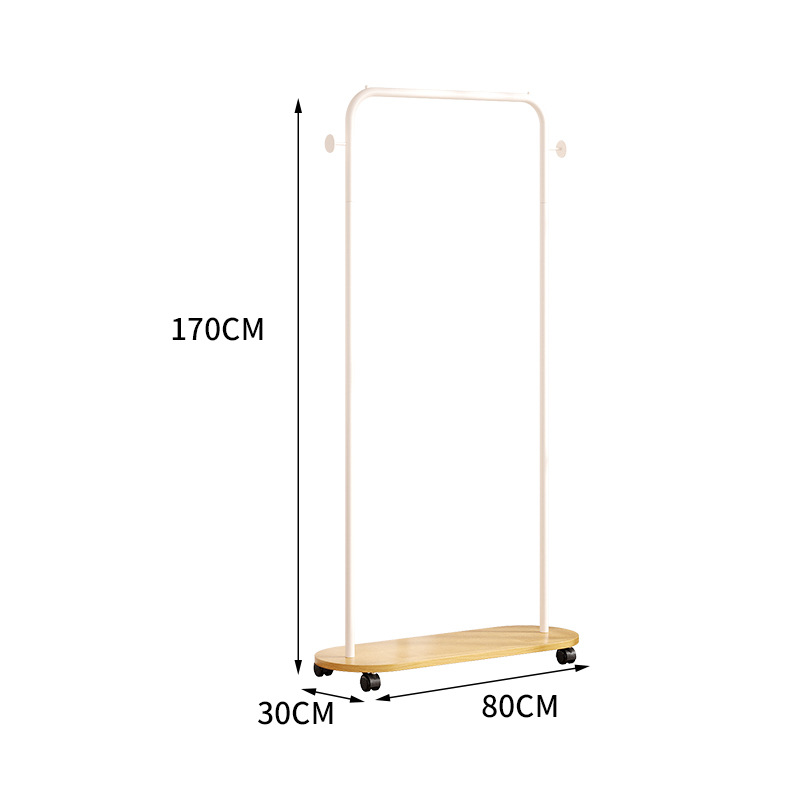 Elliptical flat-head single hook, natural wood, white frame-80170