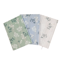 Carnet de notes A5 écologique Couverture en tissu de lin Journaux Etui en tissu relié Carnet de notes à couverture rigide Design floral