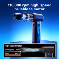 Mini Soplador de Aire Eléctrico Turbo Jet, 110000 RPM, 4000 mAh Recargable, Ventilador de Aire Comprimido Turbo de Alta Potencia