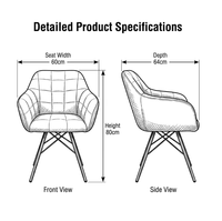 Chaise de salle à manger pour cuisine, fauteuil rembourré avec pieds en métal, chaise de salle à manger en velours pour salon, hôtel, appartement