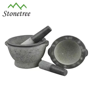 Offre Spéciale : Mortiers et pilons en marbre/granit pour la préparation des herbes et des aliments – Ensembles de mortiers et pilons en pierre