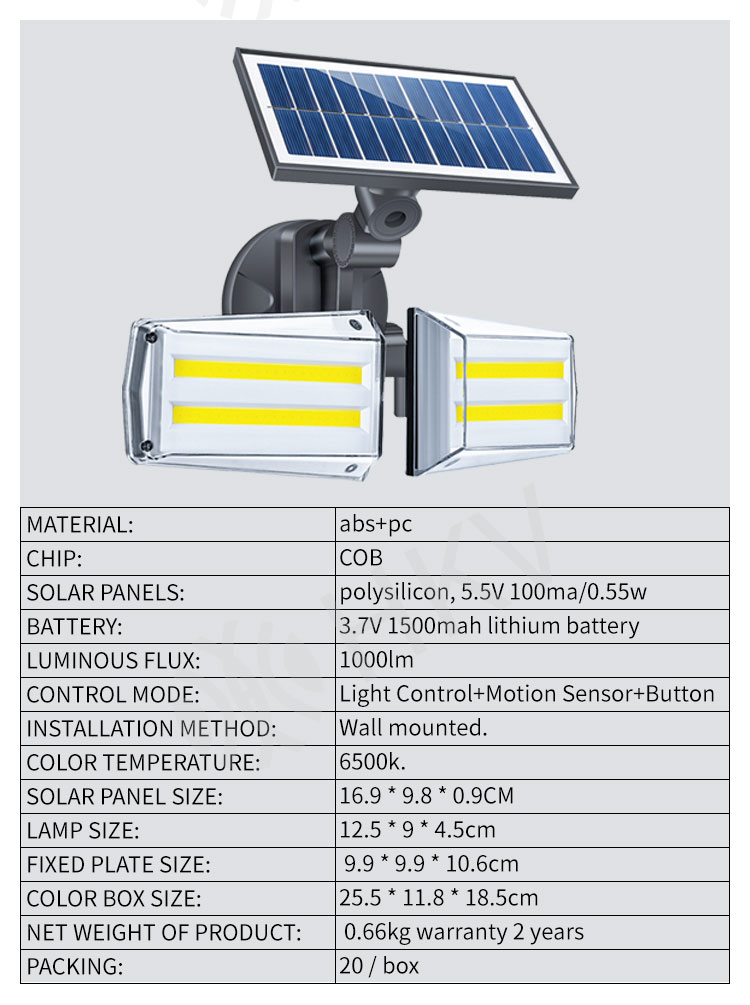 COB Light Motion Sensor Outdoor Led Solar Light With Lampara Solar