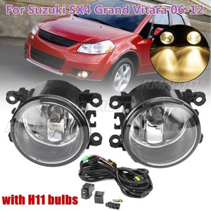 Car Styling Front Fog Lamps <b>LED</b> Fog <b>Lights</b> W/ <b>Wiring</b> H11 Bulbs for Suzuki SX4 Grand Vitara 2006 2007 2008 2009 2010 2011 2012 - Product Image 1