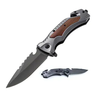 Factory direct sell pocket knife wooden handle tactical camping survival hunting knives outdoor folding multi tool blades