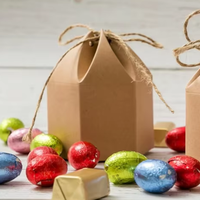 Boîte d'emballage cadeau et alimentaire en papier kraft recyclé hexagonale auto-assemblante avec impression personnalisée pour mariage et bonbons