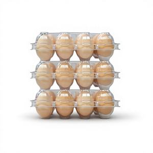 Boîte à œufs en plastique transparent recyclable à 10 trous, légère, pour marché local et ferme – Prix abordable - Product Image 1