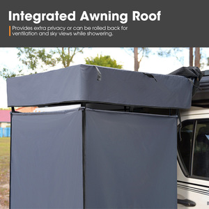 Shengma-Sombrilla plegable portátil para acampada, tienda de ducha de baño lateral para coche con tira de luz LED integrada - Product Image 3