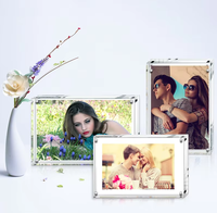 Cadre photo en acrylique transparent festonné, taille personnalisable, cadre photo magnétique transparent autoportant pour table – Offre spéciale