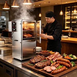 Ahumador Eléctrico <span class=keywords><strong>de</strong></span> Gran Capacidad <span class=keywords><strong>de</strong></span> 1000L para Carne, Salchicha, Pescado, Pollo, Jamón con Humo Frío y Caliente - Product Image 1