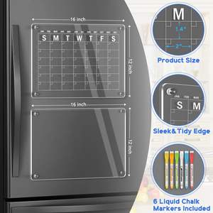 कारखाने की कीमत बिक्री प्लानर कस्टम मुद्रण पुनः प्रयोज्यहीन स्पष्ट ऐक्रेलिक चिह्न मासिक दीवार घुड़सवार प्लानर ऐक्रेलिक कैलेंडर - Product Image 4