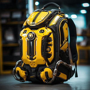 Hardshell Light Up Cycling Backpack Bumblebee Style Waterproof Fashion Outdoor Daypack For Men - Product Image 3