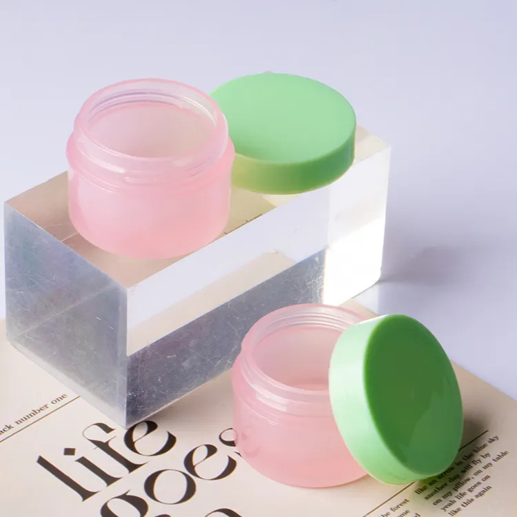 Eco friendly high quality makeup cosmetic mini facial jar 8g PP round pink fashion custom logo refill empty plastic lip mark jar