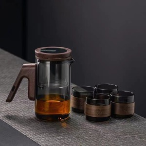Théière en verre borosilicate haute résistance avec traitement de minuterie intelligent, capacité de 550 ml, bouteille filtrante à eau, ensemble de boisson, infuseur à thé intelligent - Product Image 1