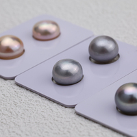 Perles d'eau douce de qualité AAAA de 11,5 à 12 mm, en forme de bouton/pain, de couleur rose/gris, en vrac, à moitié percées