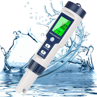 pH-mètre pour l'Eau 5 en 1, Testeur de pH, Température, TDS et EC, Salinimètre pour Piscine