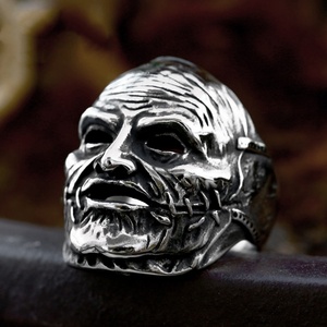 Anillos de motero para hombre estilo Hip-Hop, Anillo de calavera, Joyería y accesorios de motero gótico punk rock, Anillo de máscara de esqueleto Tengu japonés - Product Image 2