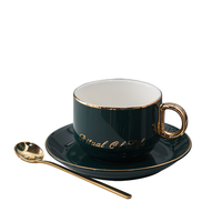 Tasse à café en céramique A5L, style européen minimaliste, ensemble de thé de l'après-midi de luxe, tasse à café légèrement luxueuse en porcelaine