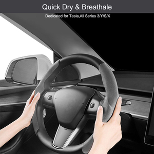 Venta al por mayor cubierta de <span class=keywords><strong>volante</strong></span> <span class=keywords><strong>Alcantara</strong></span> cubierta de manija antideslizante <span class=keywords><strong>para</strong></span> Tesla Model3/Y/S/X - Product Image 3
