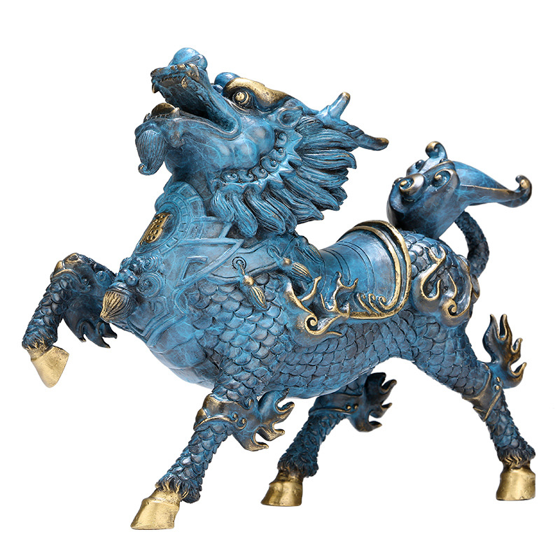 מפעל Dropship זול מחיר Patung צ 'י לין פנג שואי Qilin Dao פליז Qilin פסל