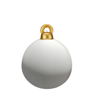 Grandes boules de Noël floquées en velours Décoration de fête Ornements de Noël gonflables suspendus Boules de grande taille