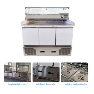 <span class=keywords><strong>Comptoir</strong></span> Réfrigéré Commercial à 2 Portes en Verre et Marbre pour Salades, <span class=keywords><strong>Pizzas</strong></span> et Bar à Salades - Product Image 5