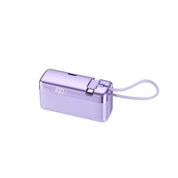 Mini batterie externe portable 10000 mAh, charge rapide QC3.0 22,5 W avec écran numérique et support de câble de charge intégré