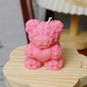 Vela Aromática con Forma de Oso Rosa, Ecológica, Hecha a Mano, Creativa, Adorno 3D, Cera de Soja, Fragancia, Regalo para Decoración del Hogar y Bodas - Product Image 4
