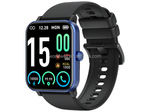 J01 Smartwatch für Männer und Frauen BT-Anruf Fitness-Tracker Herzfrequenz-Blutdruckmessgerät 1,83 Zoll Großes TFT-Display Silikonarmband IP68 - Product Image 2