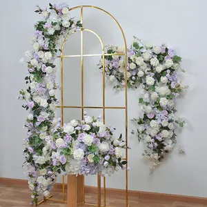 Nuovo artificiale viola rosa fiore matrimonio fiore arte matrimonio sfondo festa decorazione fiore fila arco finestra mostra