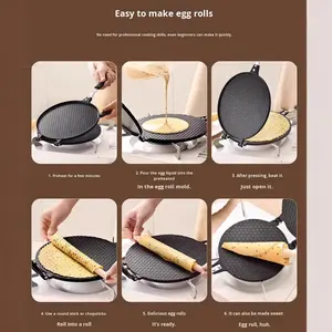 Nuevo molde de rollo de huevo doméstico sostenible de Metal moderno, fabricante de rollo de huevo antiadherente, molde de cono de helado, molde para hornear pasteles y galletas - Product Image 3