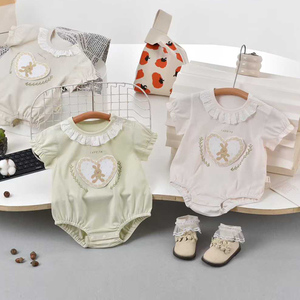 Nuovo abbigliamento estivo in cotone sottile per neonati, tutina triangolare senza maniche per bambine, tutina per neonati - Product Image 6