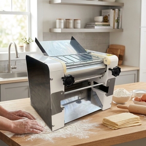 Laminadora Automática <span class=keywords><strong>de</strong></span> Masa para Pizza, Crepas, Macarons, Mille-feuille y Pasteles <span class=keywords><strong>de</strong></span> <span class=keywords><strong>Hojaldre</strong></span> / Máquina Eléctrica para Hacer Pasta y Lasagna - Product Image 1