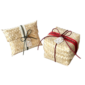 Eco-Friendly Bamboo Woven <b>Gift</b> <b>Box</b> Wallet Packaging Bags-<b>Small</b> Souvenir for Wedding Christmas & Birthday - Product Image 1