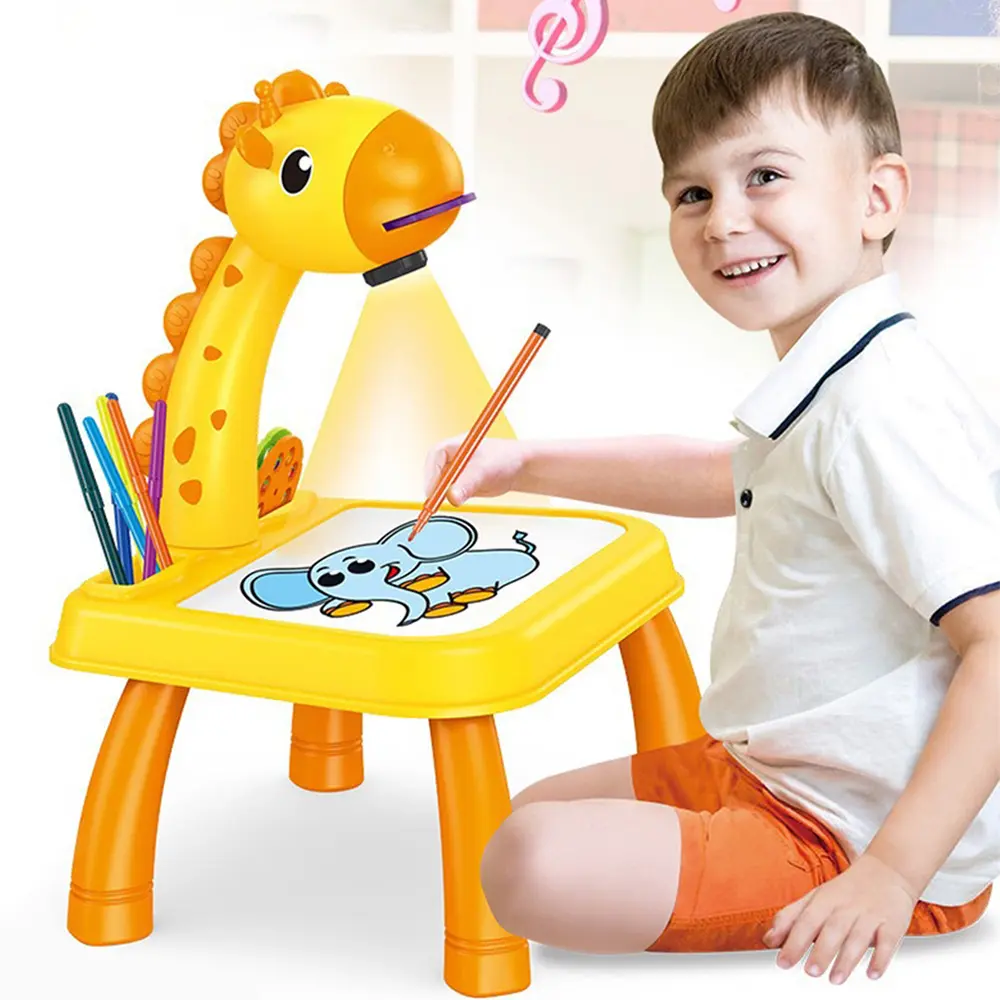 HUAMJ Children Led Projector Art Drawing Table Toys Of Kids Drawing Projector Desk Table For Children Drawing Toy Set