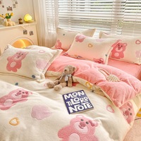 Ensembles de couette pour enfants literie housse de couette dessin animé de luxe Floral mignon Kawaii flocon de neige moelleux doux housse de couette ensemble de literie