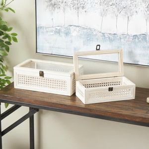 Style traditionnel aspect rustique parfait pour une utilisation dans les salons chambres ou bureaux boîte <span class=keywords><strong>de</strong></span> <span class=keywords><strong>rangement</strong></span> <span class=keywords><strong>en</strong></span> rotin <span class=keywords><strong>en</strong></span> <span class=keywords><strong>osier</strong></span> faite à la main - Product Image 3