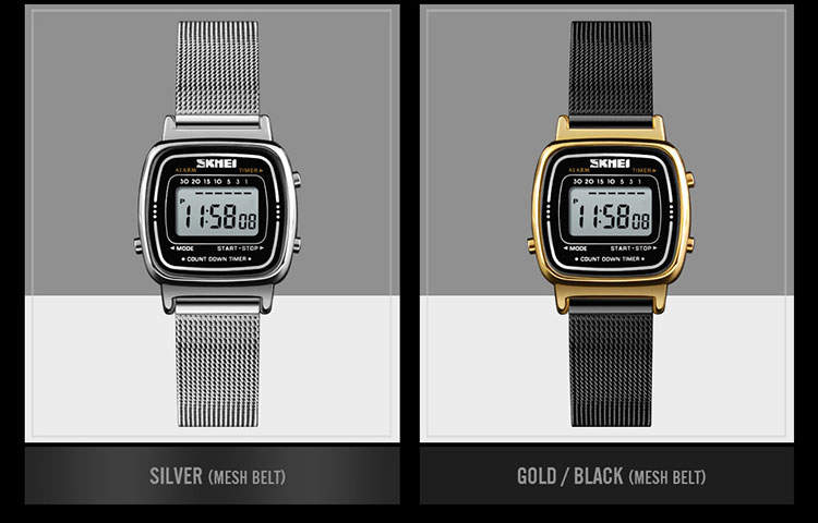 2022 SKMEI 1901 Роскошные наручные часы из нержавеющей стали kadin saat montres men мужские наручные часы с сетчатым ремешком цифровые спортивные женские наручные часы