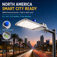 Lampu Jalan LED Urban dengan Soket Fotocell Bersertifikasi NEMA, Dilengkapi Waterpas, Siap untuk Kota Pintar di Amerika Utara, Bersertifikasi ETL DLC FCC