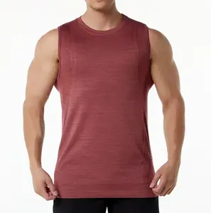 Camiseta sin mangas de nailon para hombre, de alto rendimiento, sin costuras, para gimnasio, entrenamiento