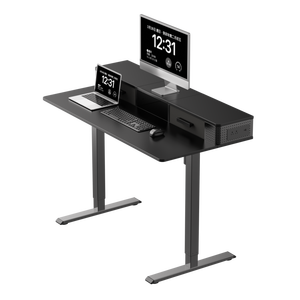 Escritorio de pie de oficina de ordenador ajustable automático de altura de motor único eléctrico de gama alta personalizado de fábrica con dos cajones - Product Image 2