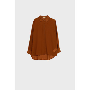 Camicia in Chiffon Colore Cammello - Product Image 2