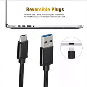 สายชาร์จ USB3.0 A to Type-C คุณภาพสูง ราคาประหยัด สีดำ สายถักไนลอน ชาร์จเร็ว - Product Image 6