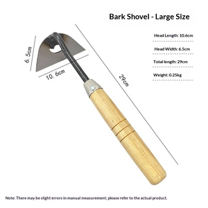 Pala de limpieza de corteza de acero al carbono templado, ultra afilada, con 4 cuchillas, mango de madera de 8.5CM, raspador de madera podrida, <span class=keywords><strong>azada</strong></span> pequeña - Product Image 6