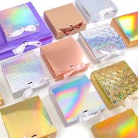 KM Boîte en papier kraft blanc avec logo personnalisé multi-tailles pour mariage, fête, cadeau, bricolage, artisanat