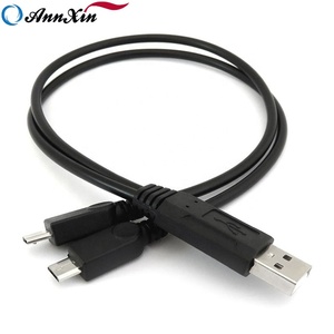 Chất lượng cao <span class=keywords><strong>USB</strong></span> <span class=keywords><strong>2.0</strong></span> Loại <span class=keywords><strong>A</strong></span> Nam Đến Nam Kép Micro <span class=keywords><strong>USB</strong></span> Y Splitter Sạc Cáp Dữ Liệu - Product Image 2