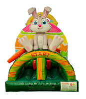 Parcours d'obstacles gonflable commercial Lapin de Pâques avec château gonflable et œufs de Pâques