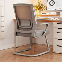 Chaise de formation rembourrée avec dossier en maille et support lombaire, base robuste, finition thermolaquée, pour bureau, école, salle de conférence et lieux de réunion